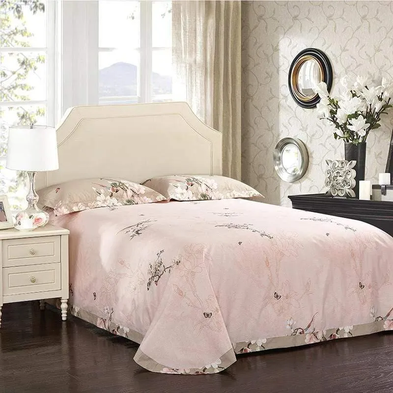 100% Cotton Soft Flowers Birds Print Bedding Set