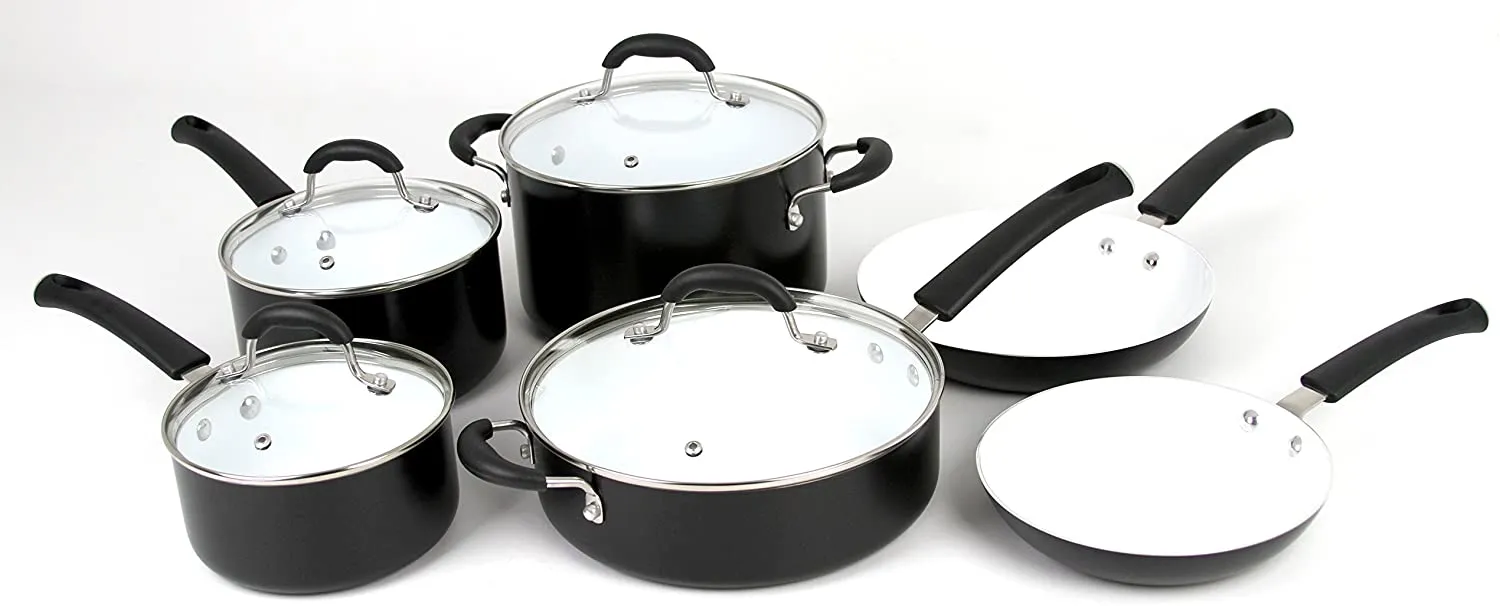 10pc Aluminum Non-stick Ceramic Cookware Set