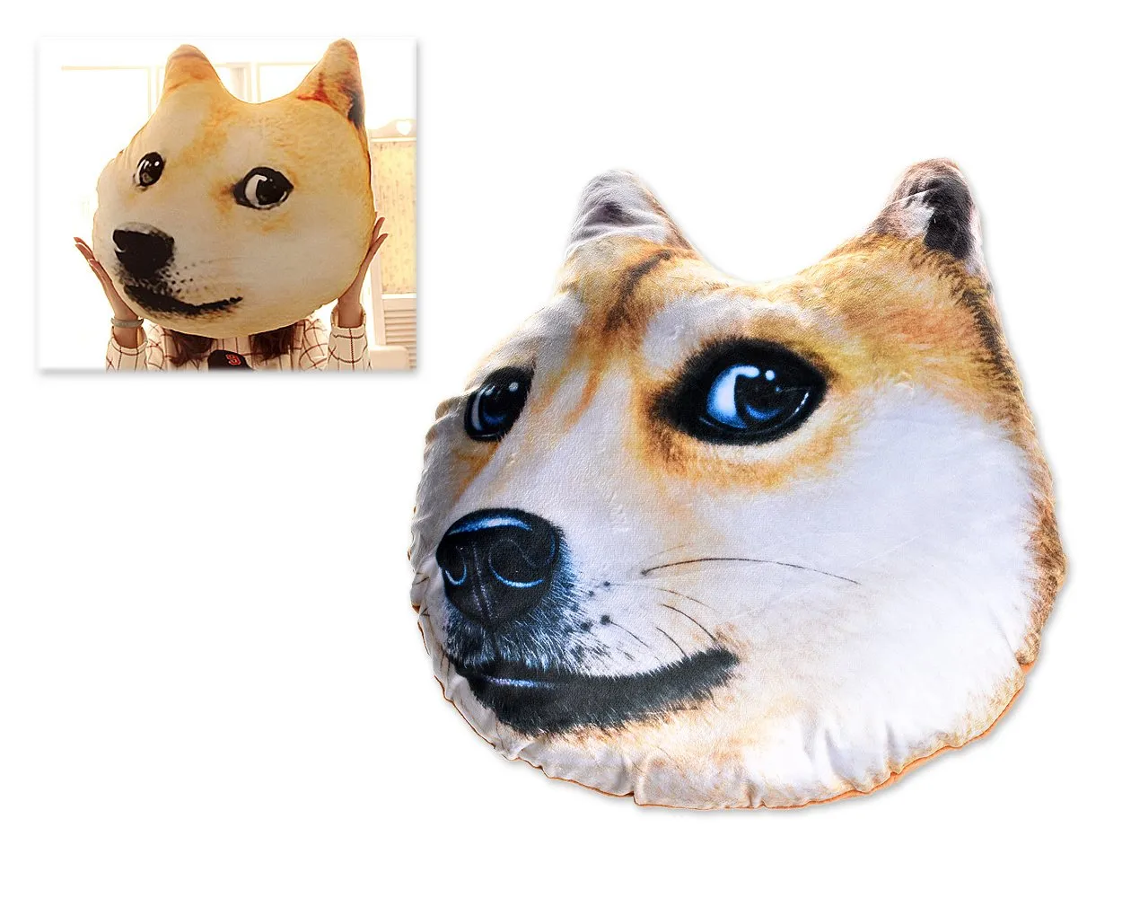 16'' Dog Face Plush Throw Pillow Animal Cushion