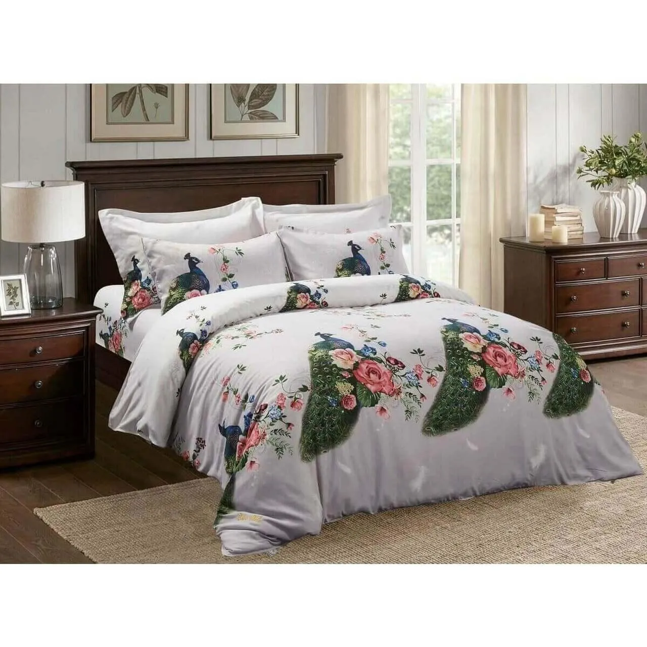 6 Piece Floral Duvet Cover Set