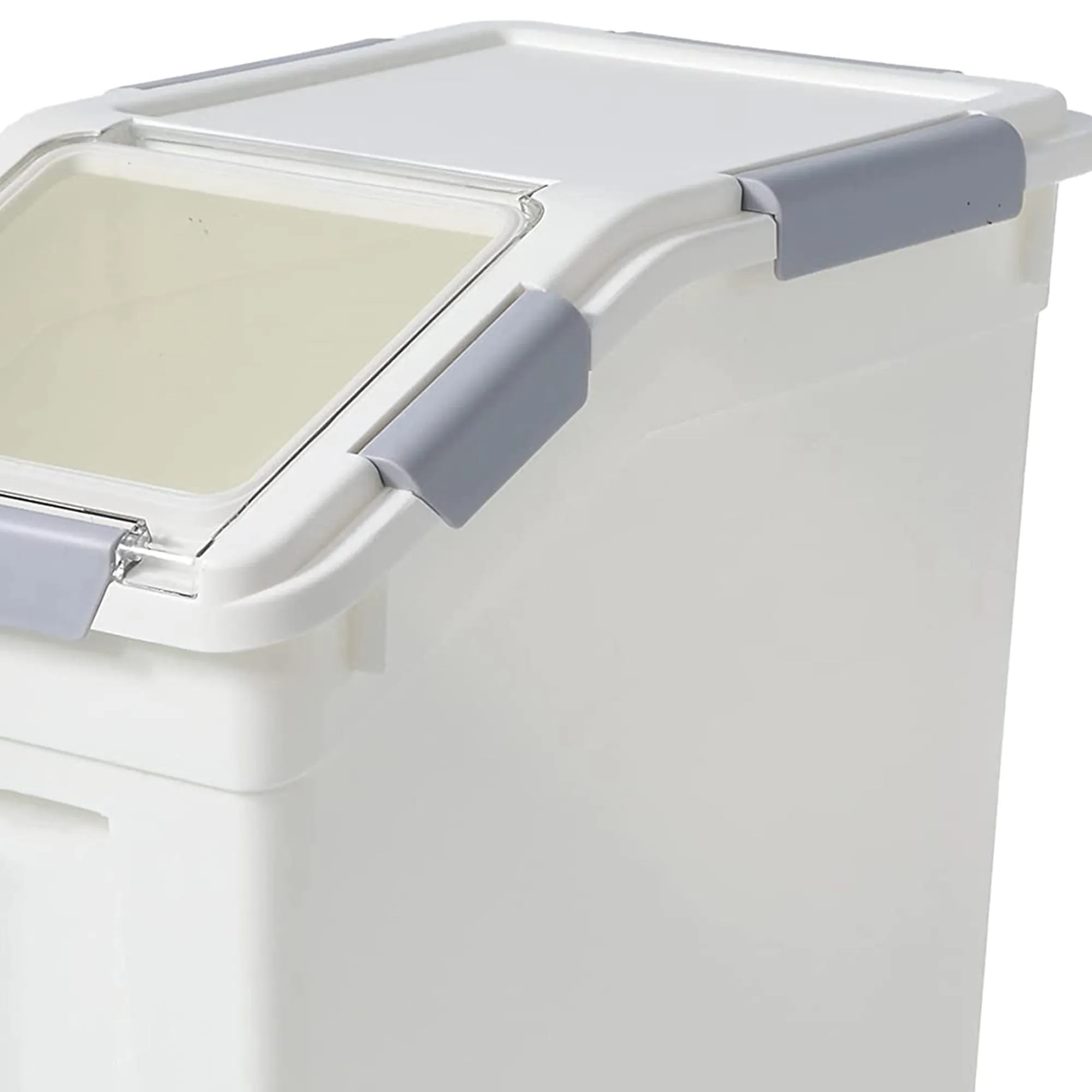 8L Rice Storage Container with Wheels & Measuring Cup, White(Set of 2)(Open Box)