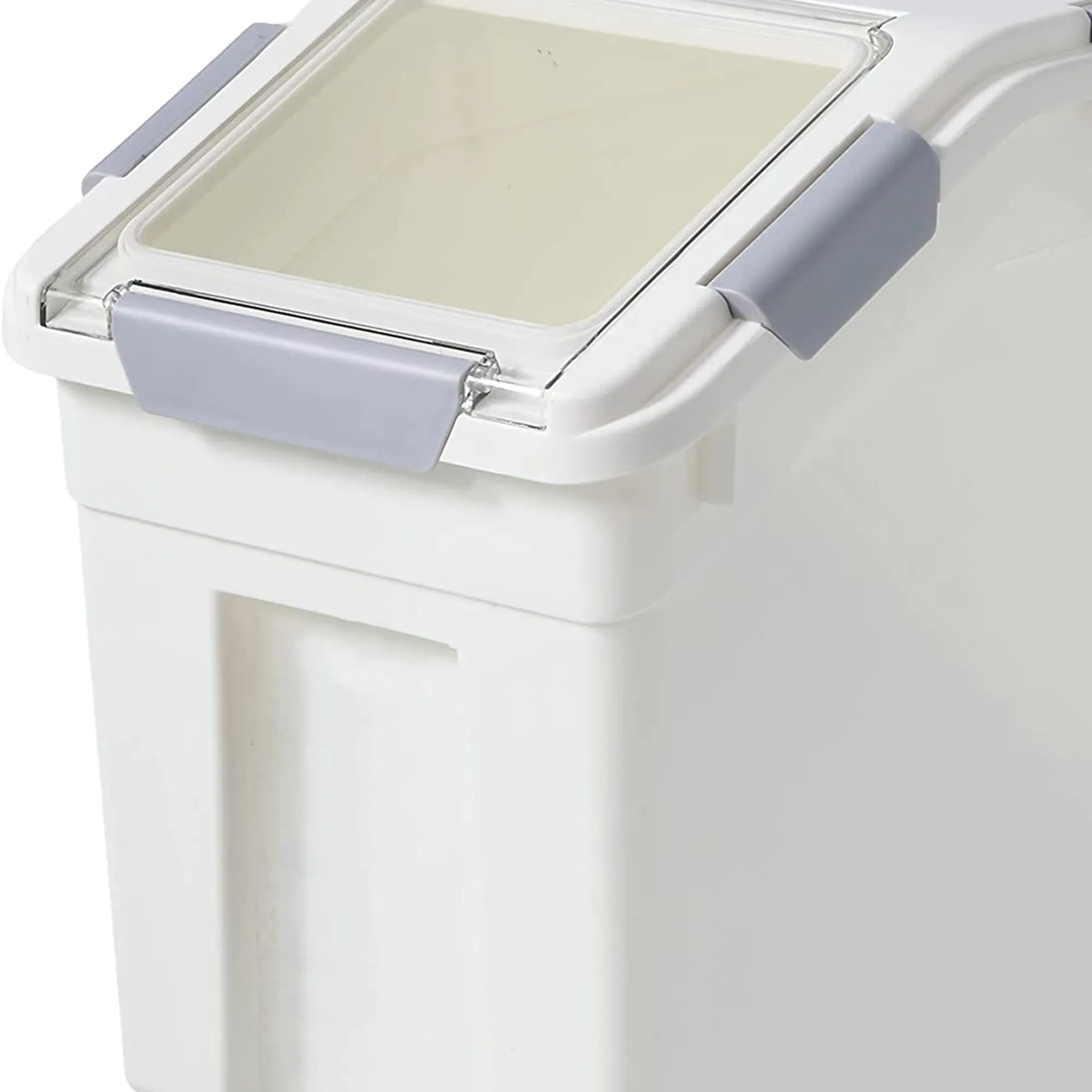 8L Rice Storage Container with Wheels & Measuring Cup, White(Set of 2)(Open Box)