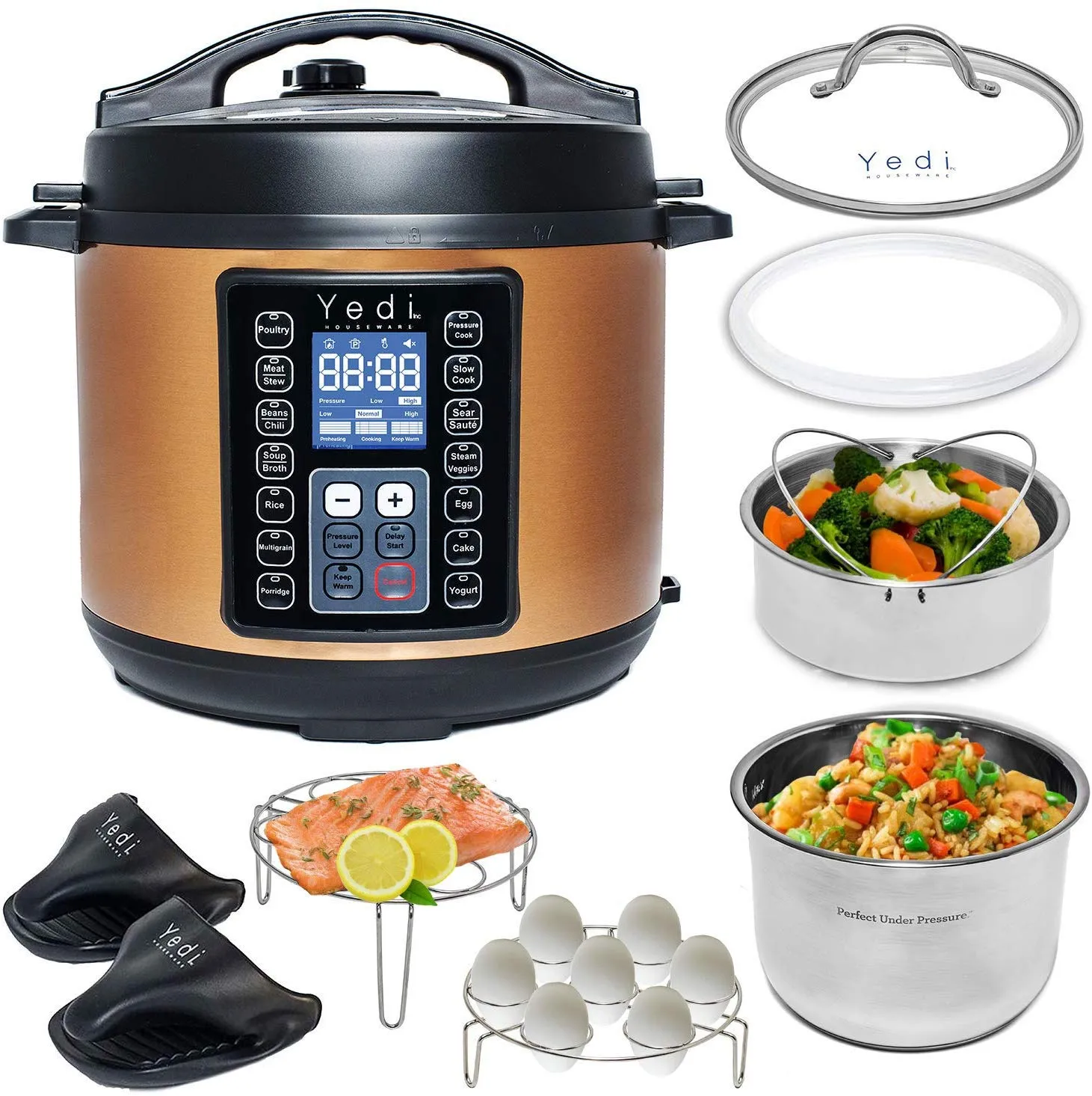 9 in 1 Total Package Instant Programmable Pressure Cooker, 6 Quart