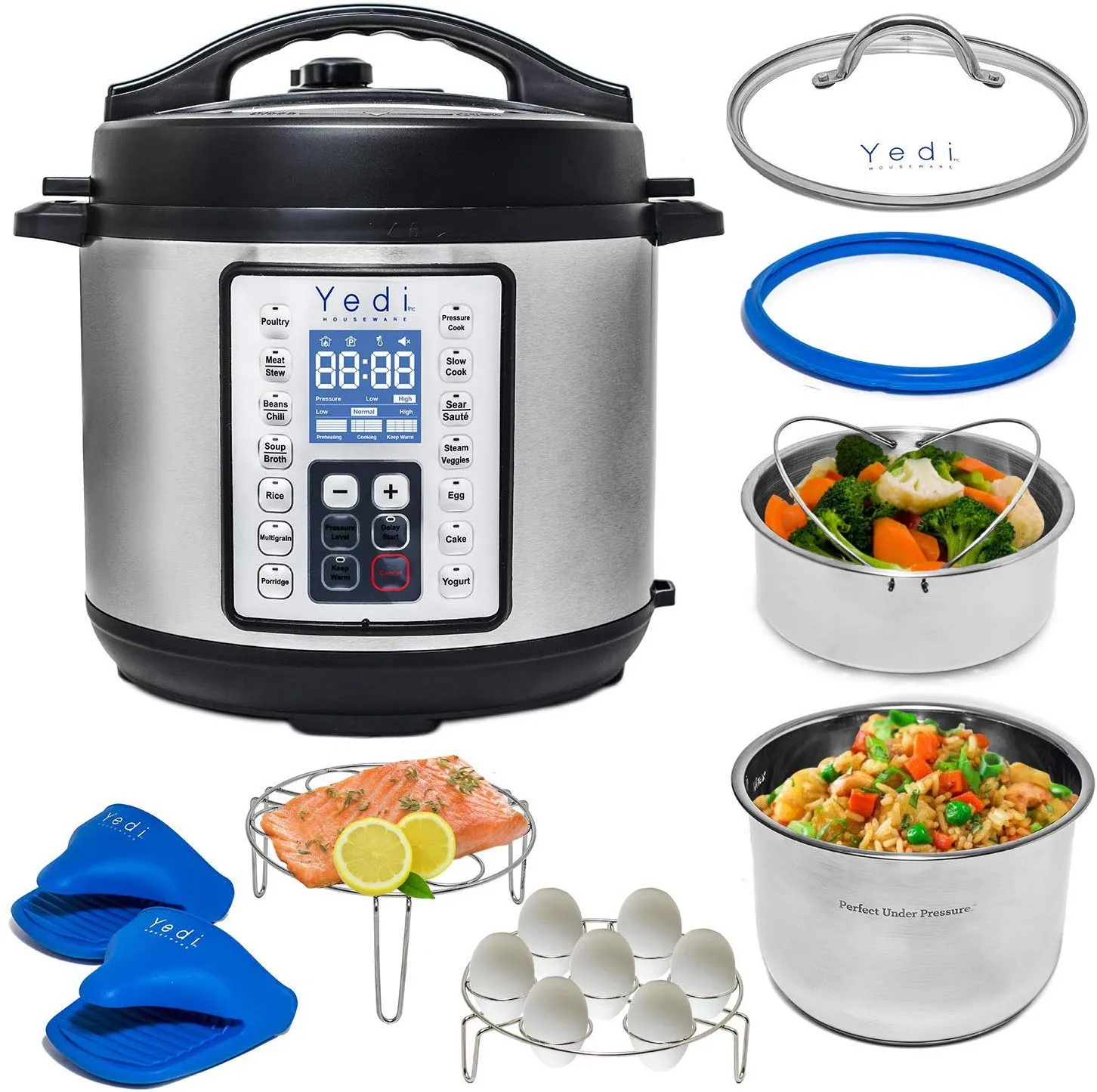 9 in 1 Total Package Instant Programmable Pressure Cooker, 6 Quart