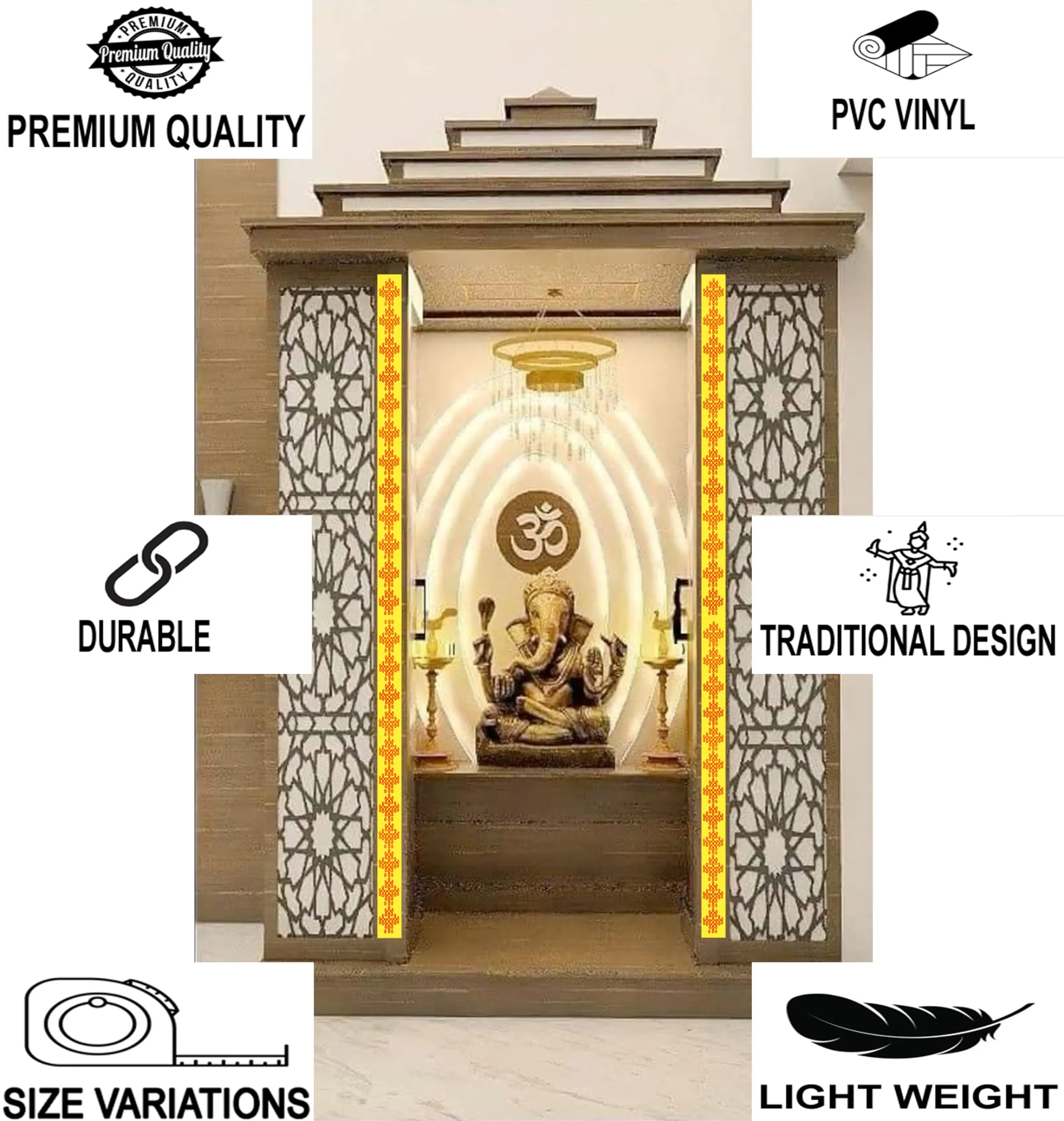 ABS HERBALS:Rangoli Sticker, Kolam Sticker for : Wall, Tile, Floor, Steel Sticker[Model: YP1]