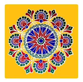 ABS HERBALS:Rangoli Sticker, Kolam Sticker for : Wall, Tile, Floor, Steel Sticker[Model:CS1]