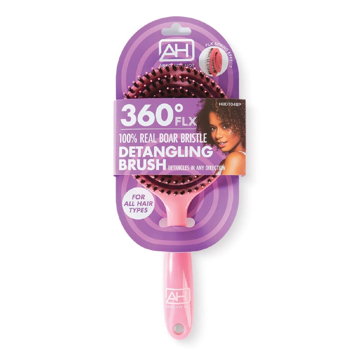 Absolute Hot 360FLX 100% Real Boar Bristle Detangling Brush