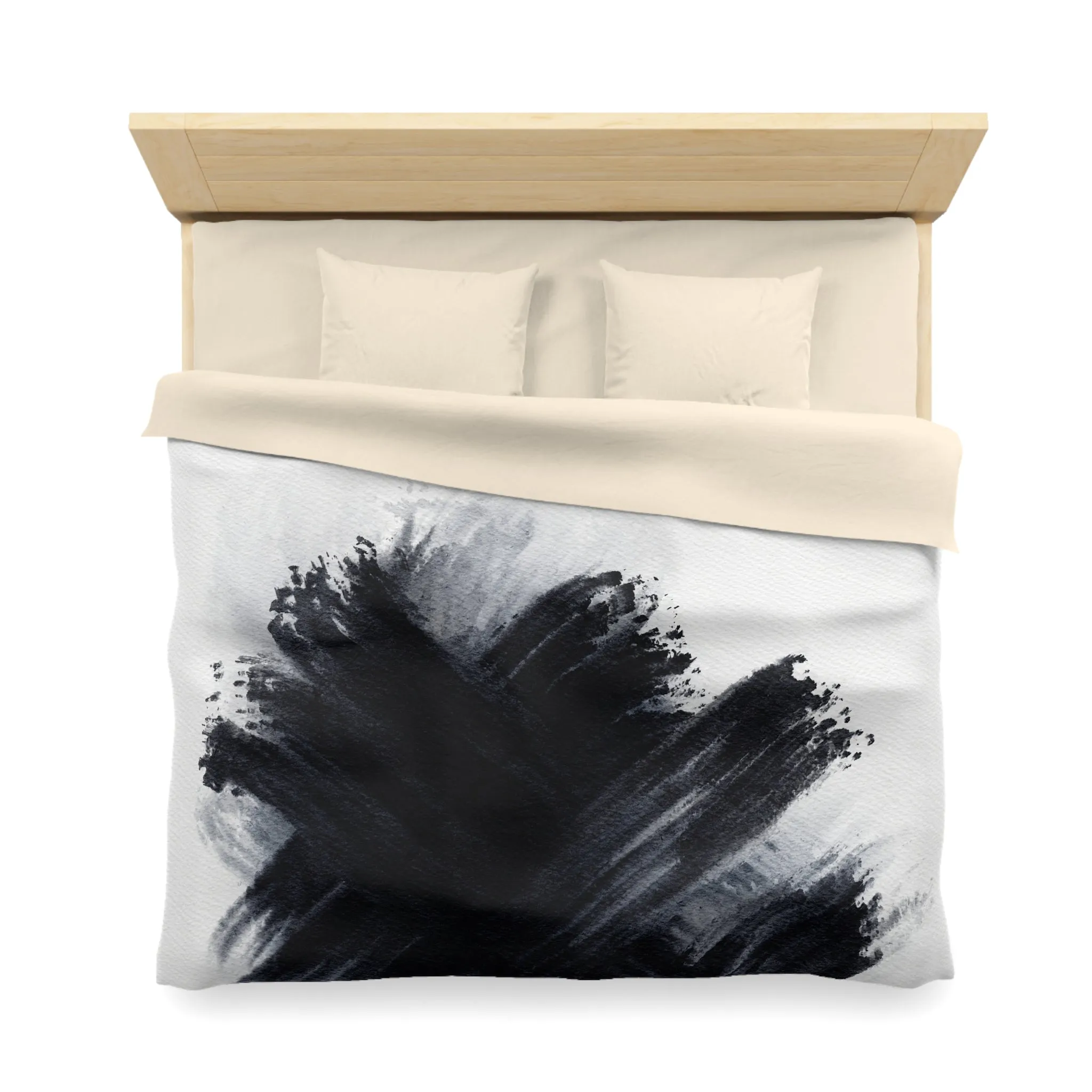 Abstract Duvet Cover | Black, White Grey Paint