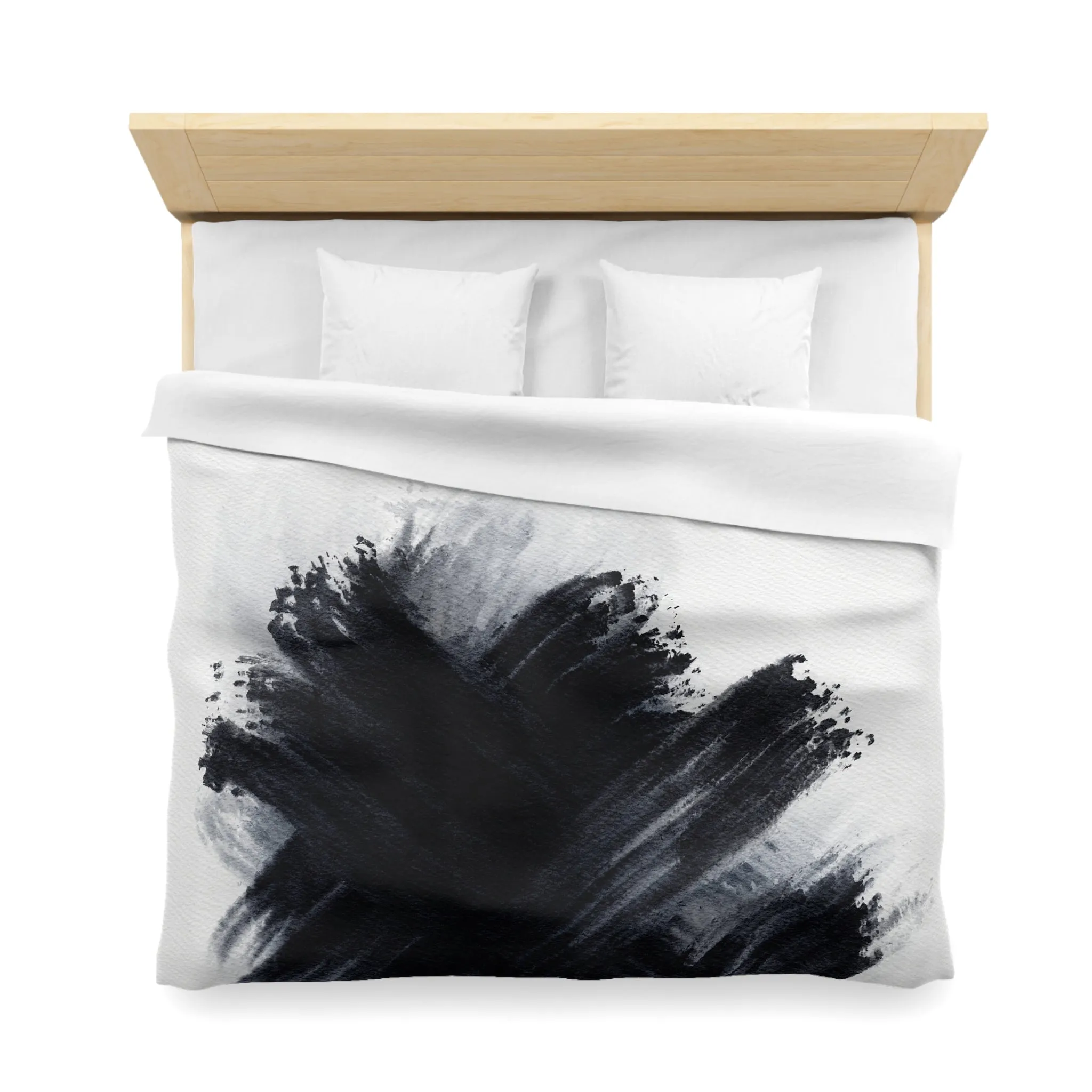 Abstract Duvet Cover | Black, White Grey Paint