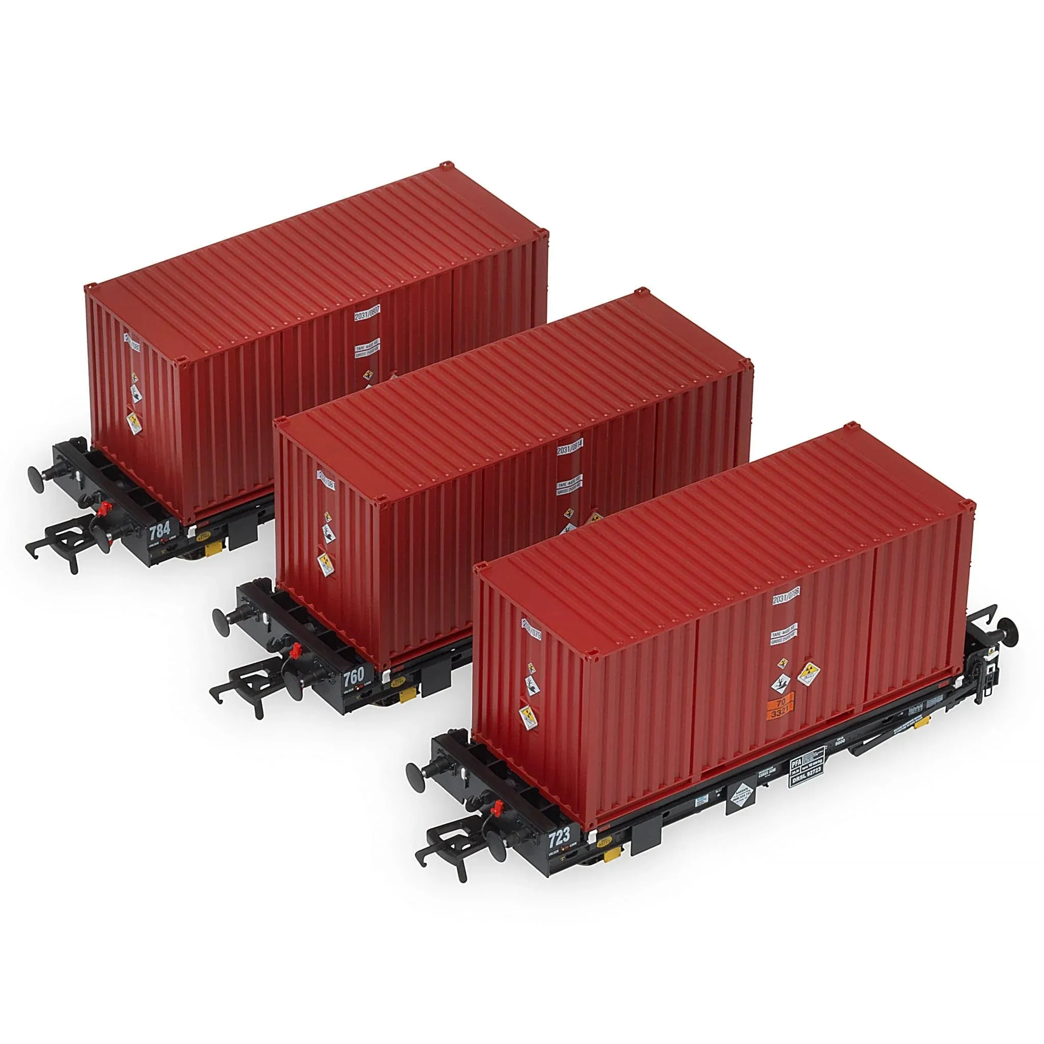 Accurascale PFA 30.5T Flat Wagons With 2031 Nuclear Containers Direct Rail Services - Pack 5 (3pcs) [ACC2097]