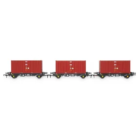 Accurascale PFA 30.5T Flat Wagons With 2031 Nuclear Containers Direct Rail Services - Pack 5 (3pcs) [ACC2097]