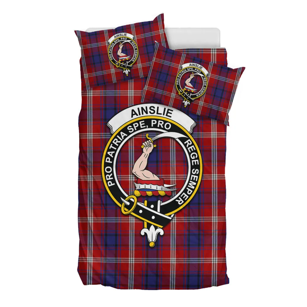 Ainslie Tartan Bedding Set with Family Crest