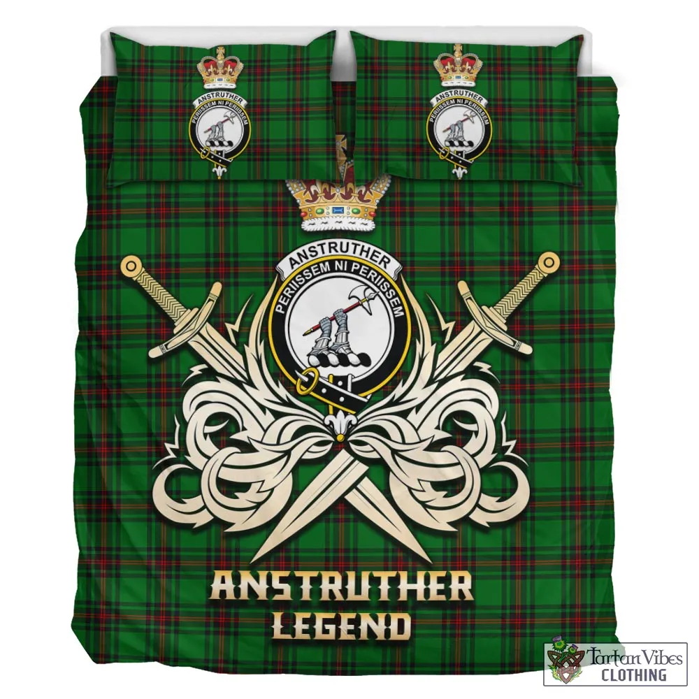 Anstruther Tartan Bedding Set with Clan Crest and the Golden Sword of Courageous Legacy