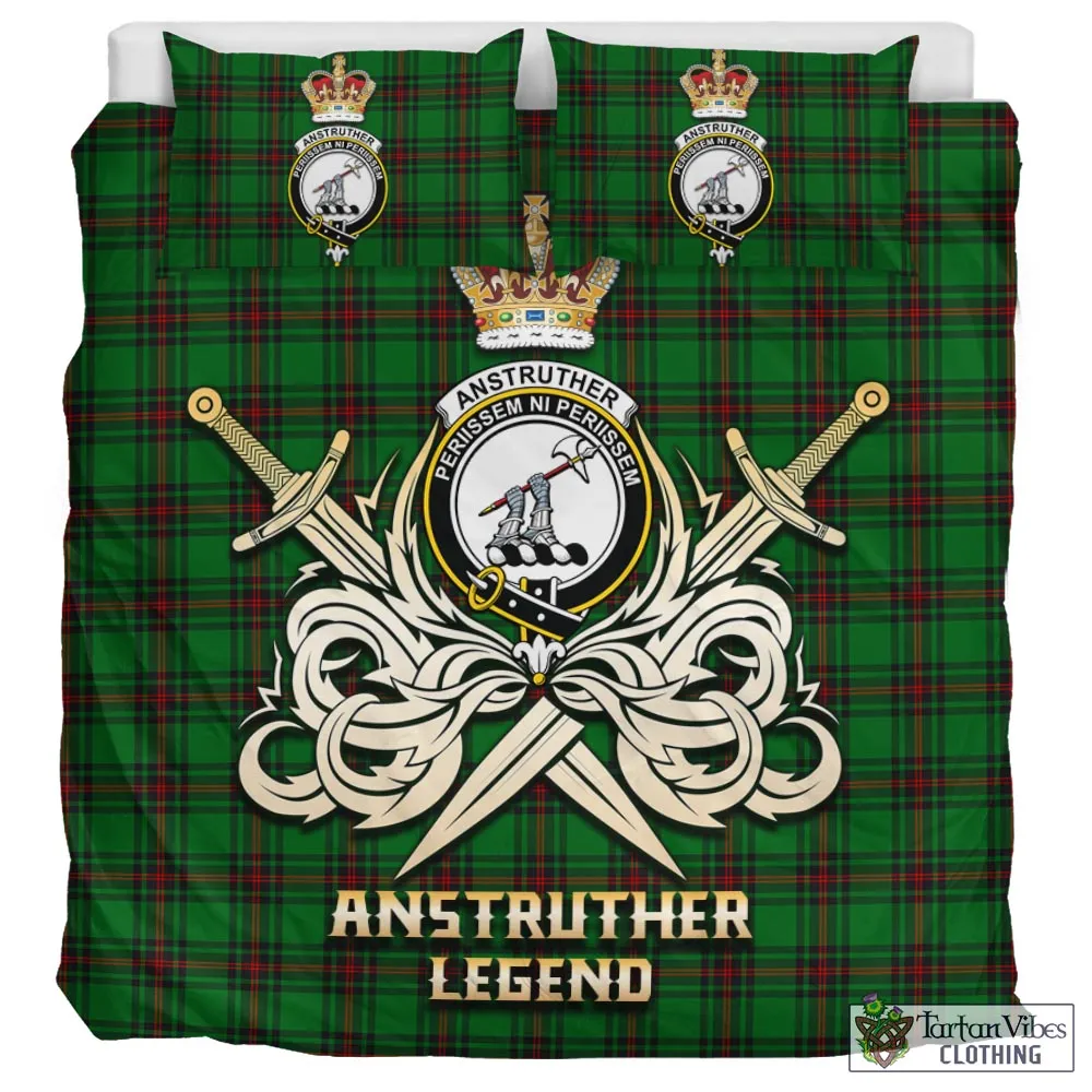 Anstruther Tartan Bedding Set with Clan Crest and the Golden Sword of Courageous Legacy