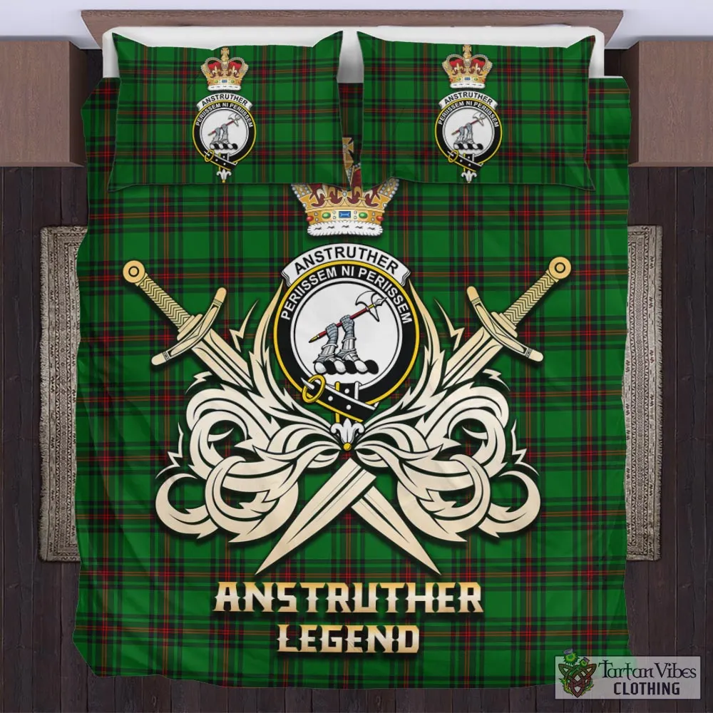 Anstruther Tartan Bedding Set with Clan Crest and the Golden Sword of Courageous Legacy