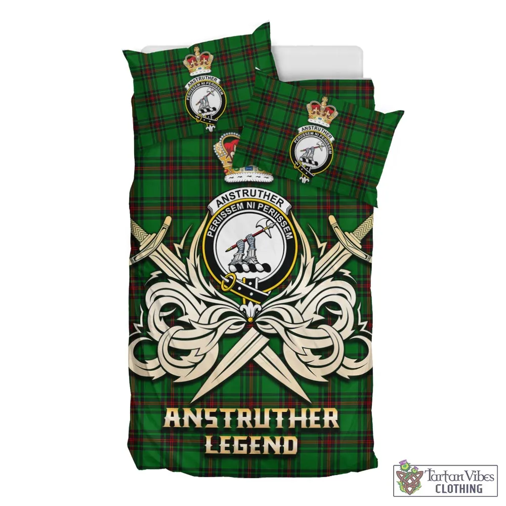 Anstruther Tartan Bedding Set with Clan Crest and the Golden Sword of Courageous Legacy