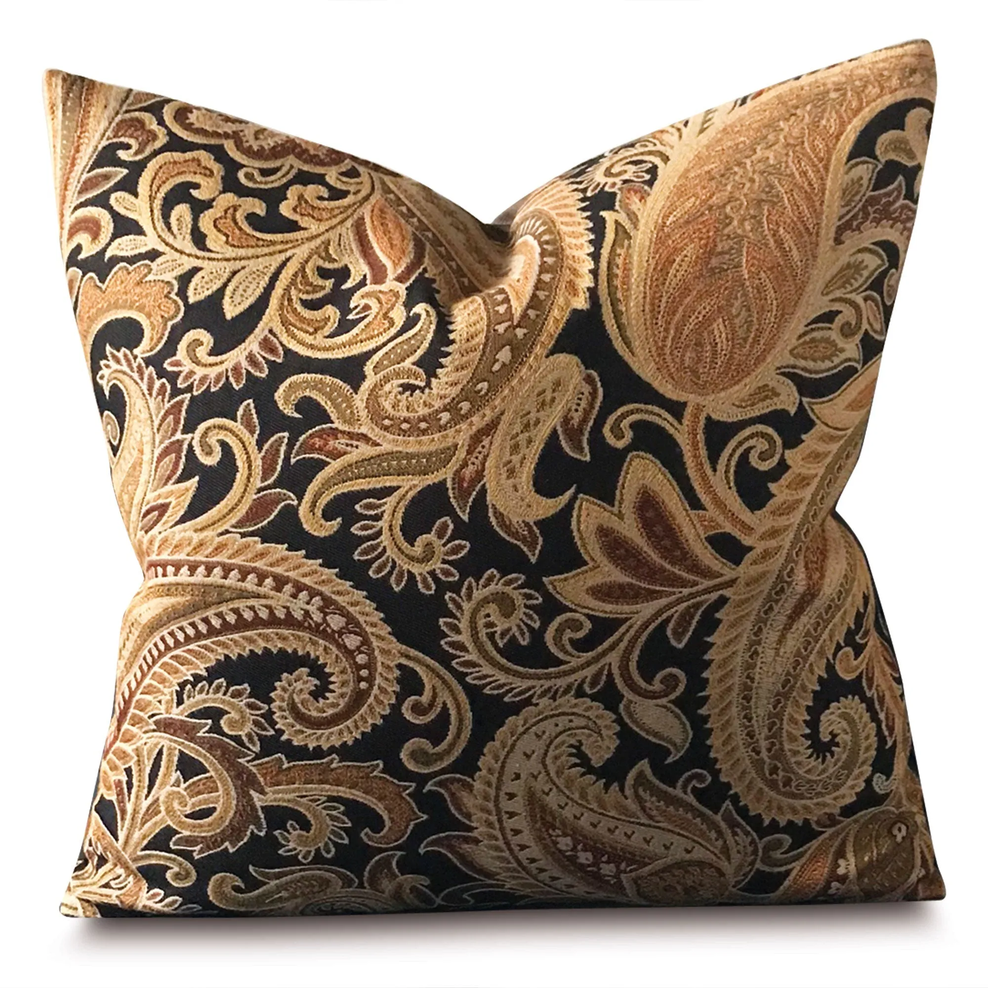 Antique Paisley Floral Lumbar Pillow Cover 15x26