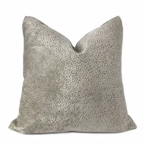 Ascott Taupe Gray Abstract Cut Velvet Dots Pillow Cover (Fabric by the Yard available)