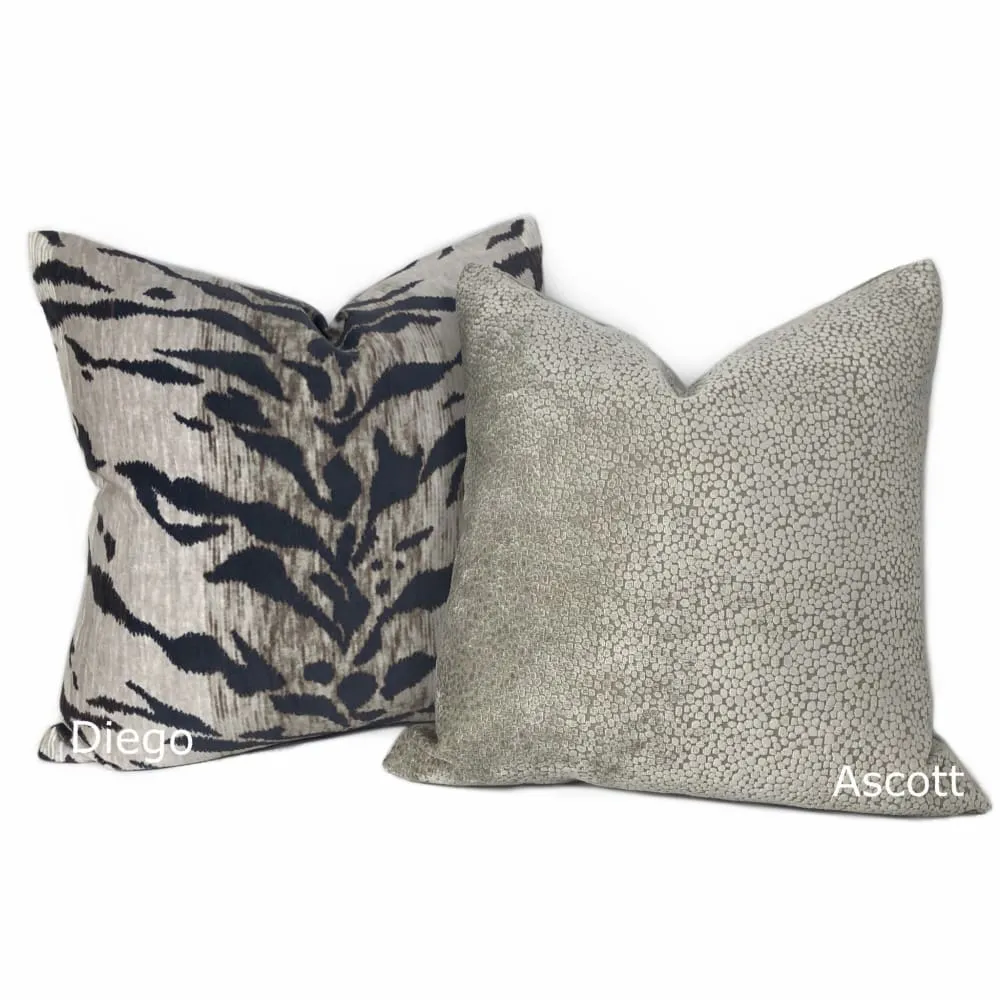 Ascott Taupe Gray Abstract Cut Velvet Dots Pillow Cover (Fabric by the Yard available)