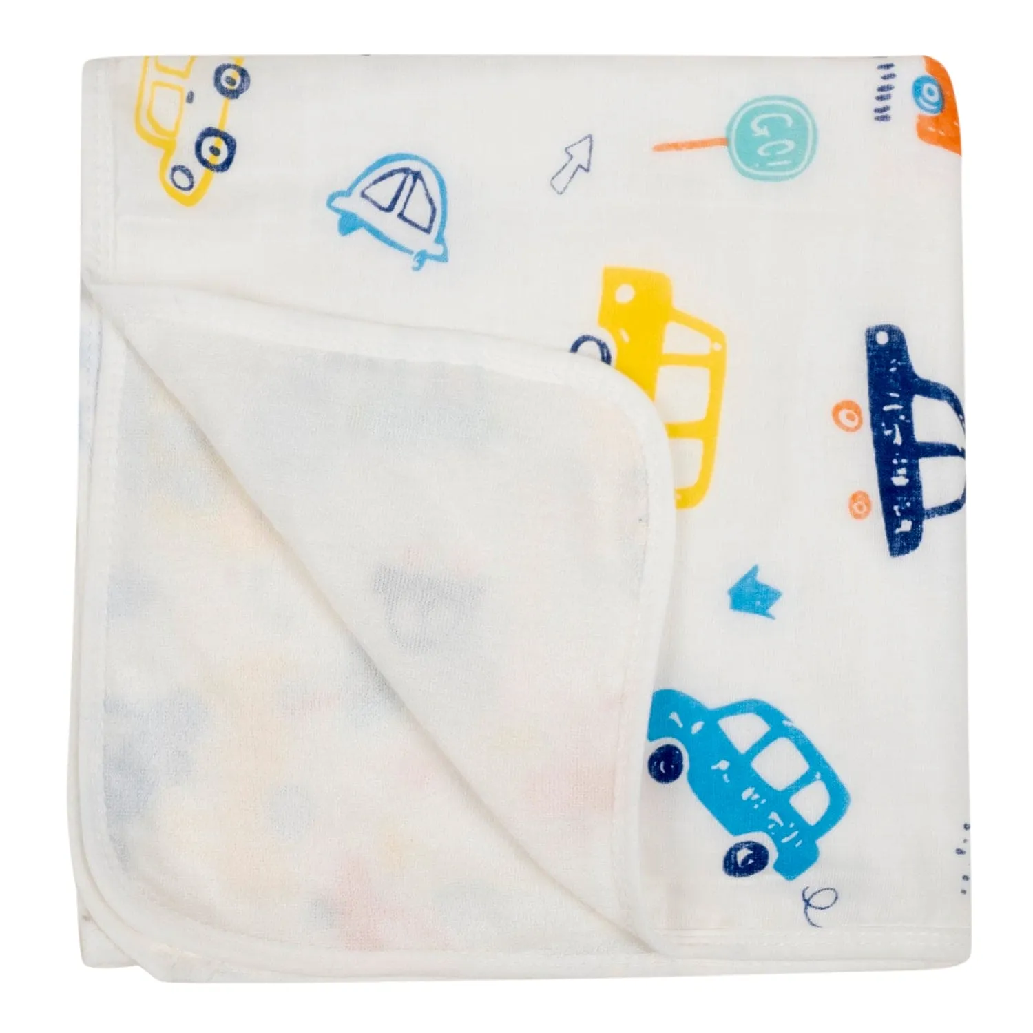 Baby Moo Car 100% Cotton Ultra Soft Eco Friendly Absorbent Premium Bath Towel - White