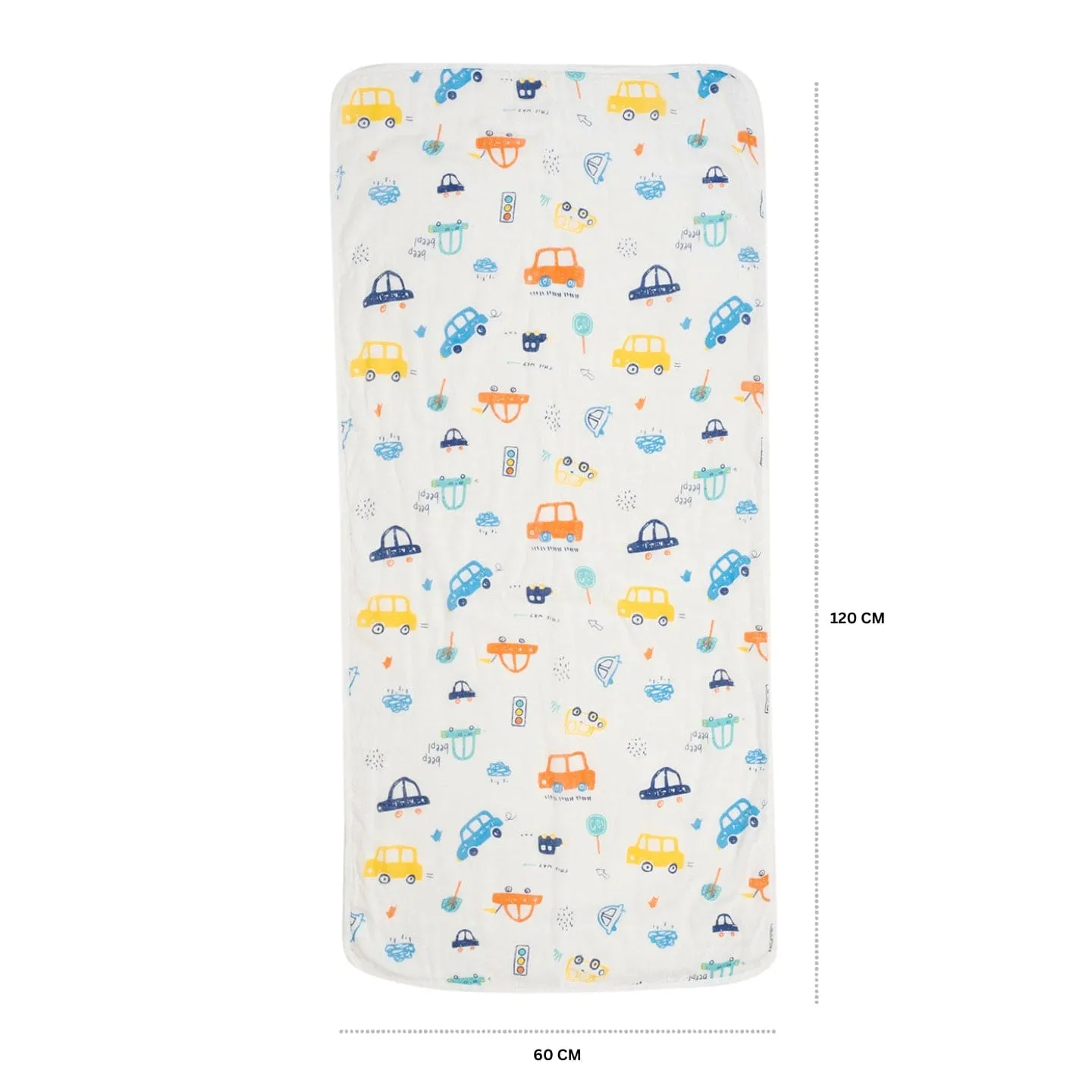 Baby Moo Car 100% Cotton Ultra Soft Eco Friendly Absorbent Premium Bath Towel - White