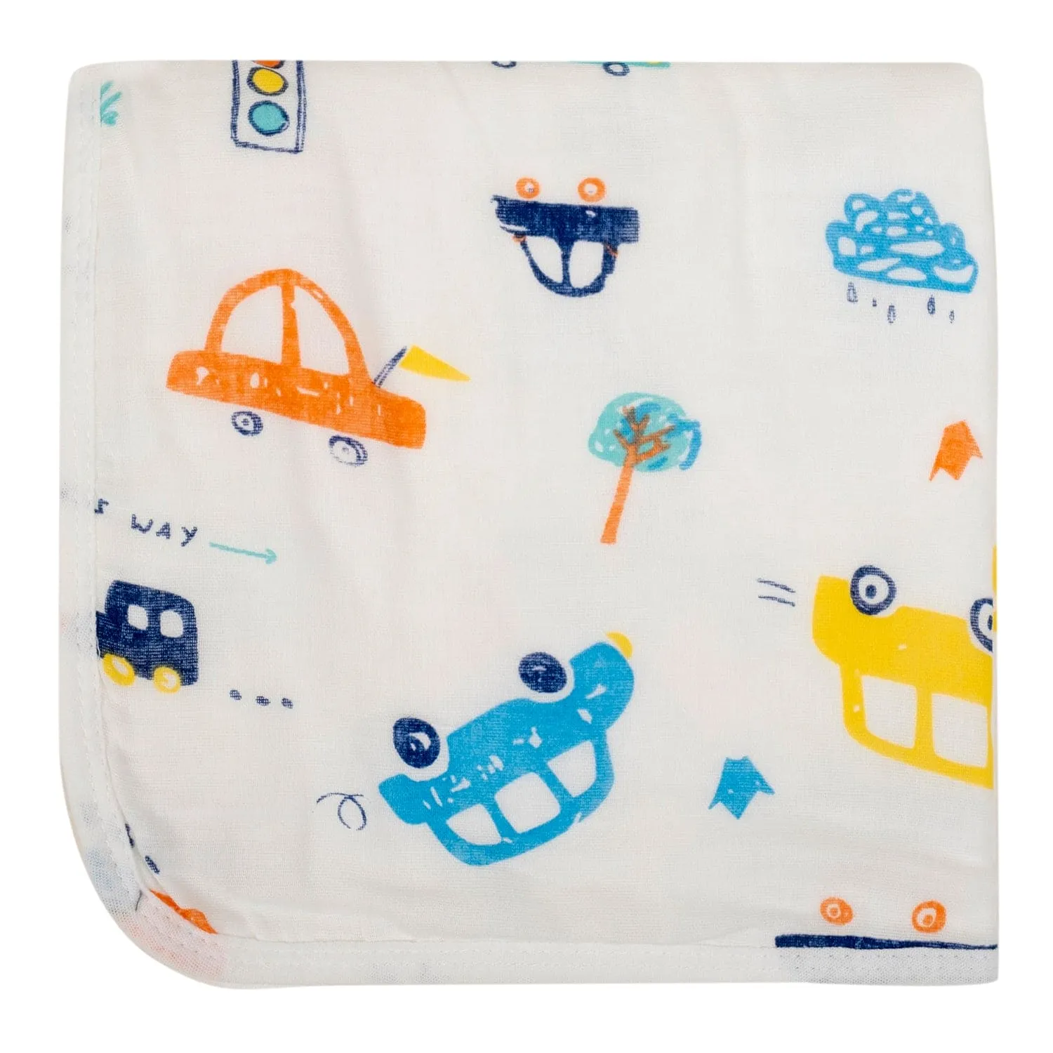 Baby Moo Car 100% Cotton Ultra Soft Eco Friendly Absorbent Towel - White