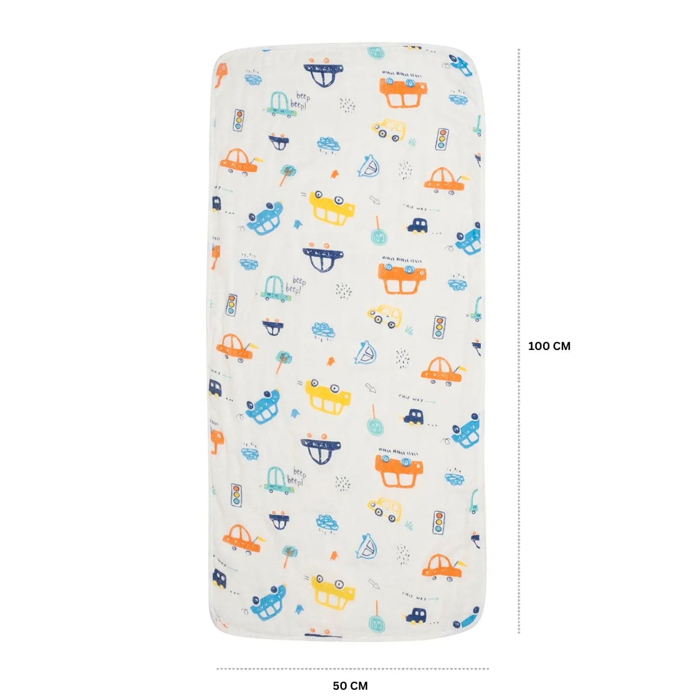 Baby Moo Car 100% Cotton Ultra Soft Eco Friendly Absorbent Towel - White