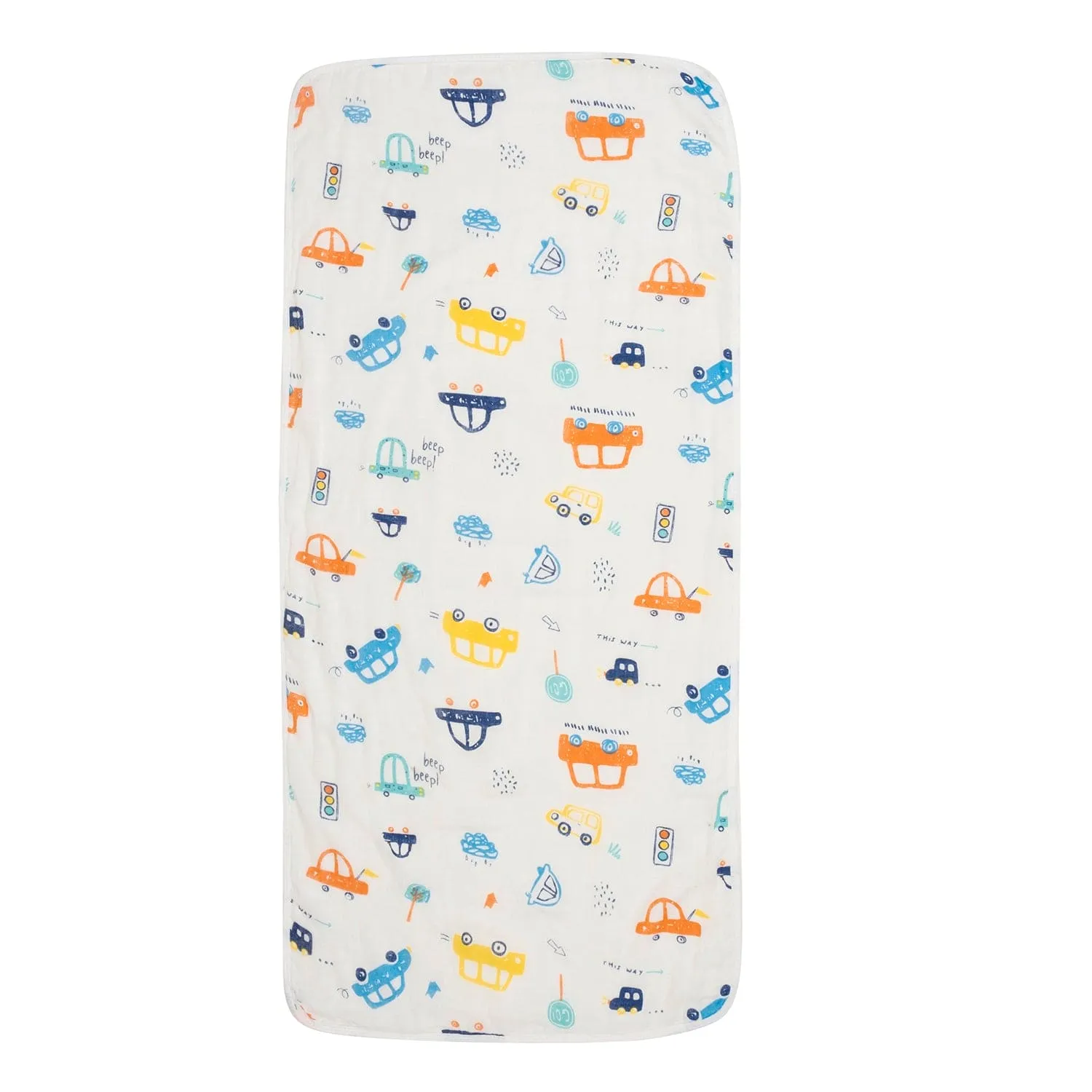 Baby Moo Car 100% Cotton Ultra Soft Eco Friendly Absorbent Towel - White