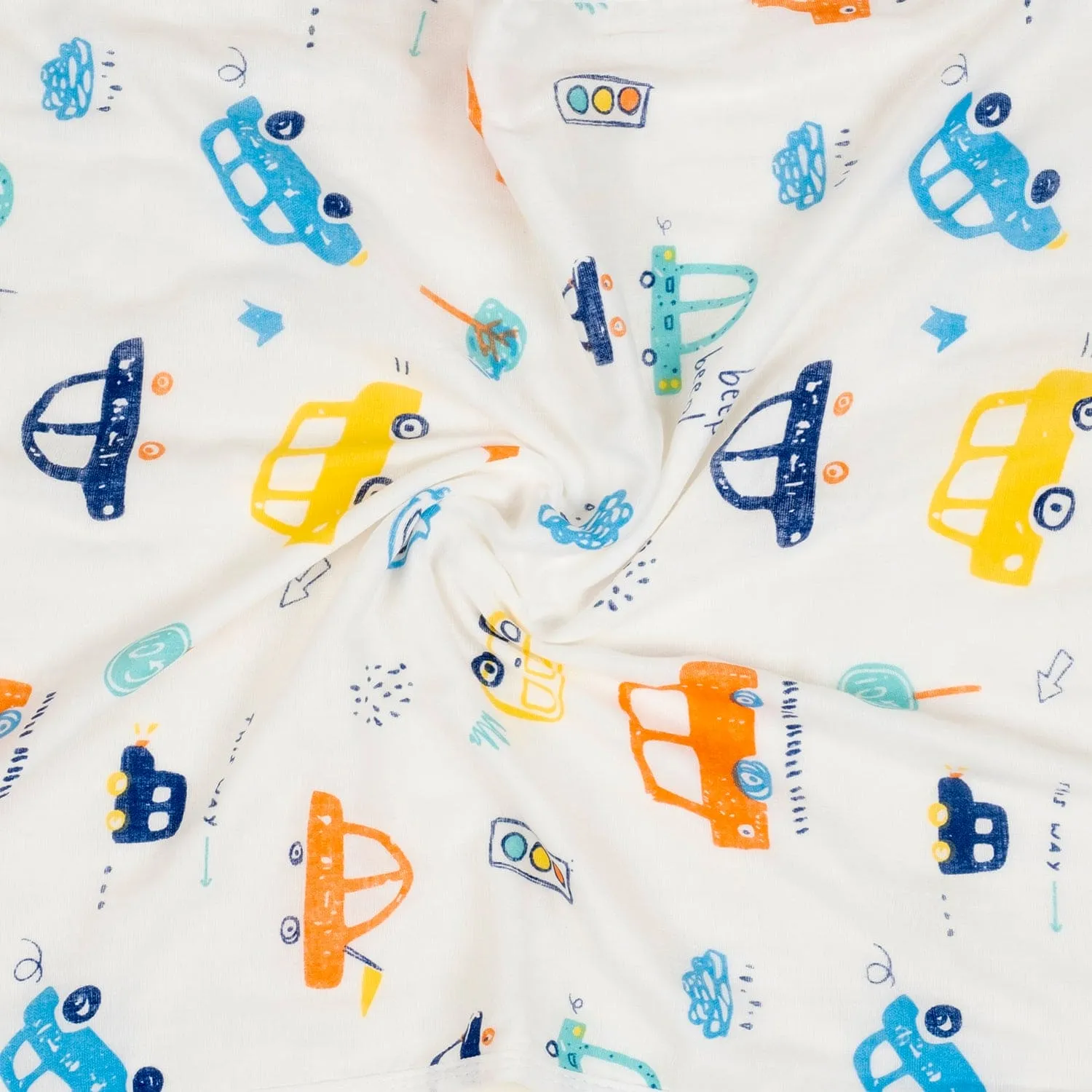 Baby Moo Car 100% Cotton Ultra Soft Eco Friendly Absorbent Towel - White