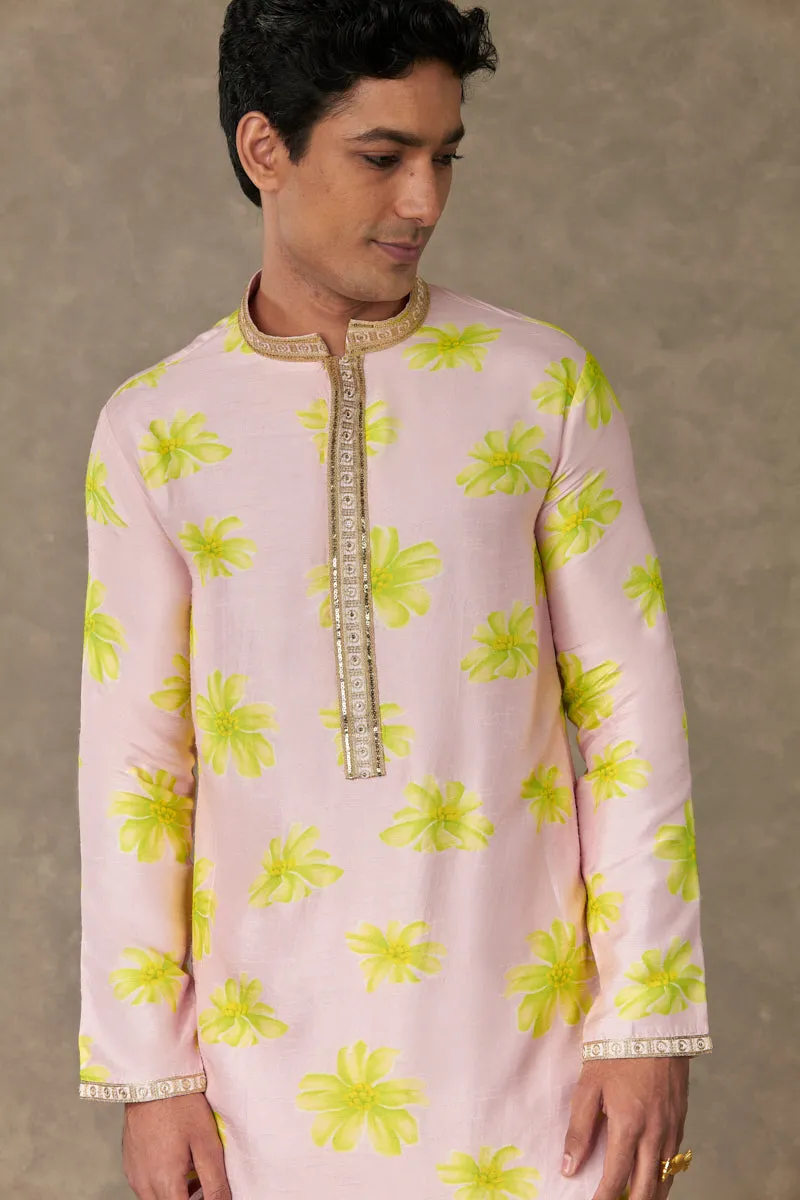 Baby Pink Parijat Kurta