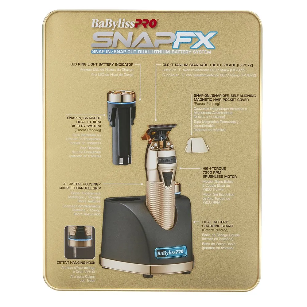 BaBylissPRO SnapFX Gold Trimmer Cordless