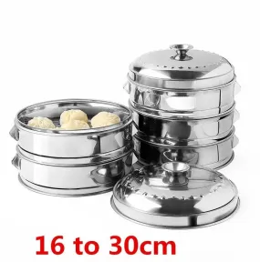 Bamboo Steamer Pot Combo with Stainless Steel Accessories for Ultimate Steaming