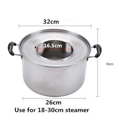 Bamboo Steamer Pot Combo with Stainless Steel Accessories for Ultimate Steaming