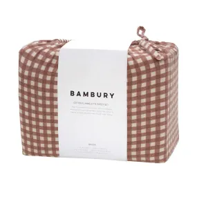 Bambury | Flannelette Sheet Set - Gingham Clove