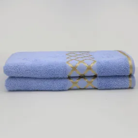 Bath Towel Greek Border 70x140 - Light Blue