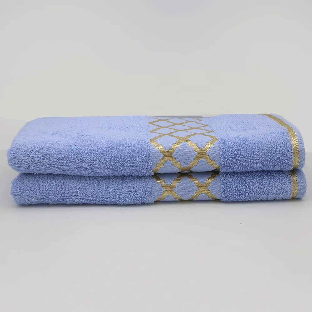 Bath Towel Greek Border 70x140 - Light Blue