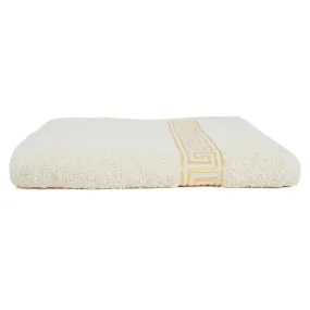 Bath Towel Greek Border - Cream