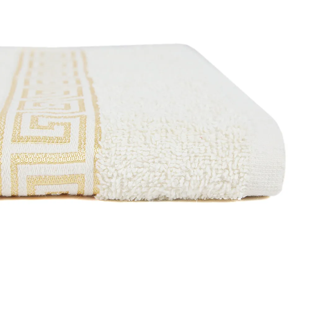 Bath Towel Greek Border - Cream