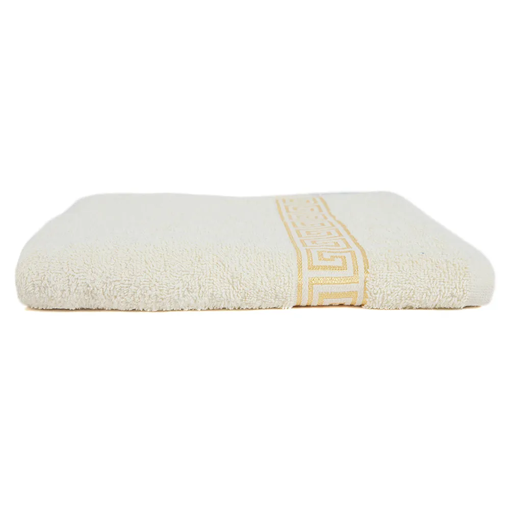 Bath Towel Greek Border - Cream