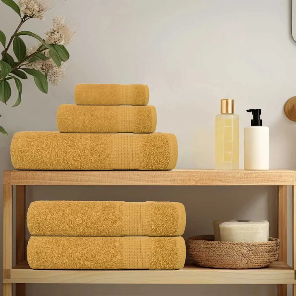 Bath Towels 4 pcs Gold 100x150 cm 360 gsm 100% Cotton