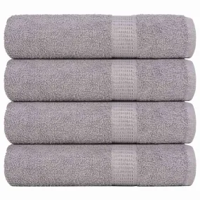 Bath Towels 4 pcs Grey 100x150 cm 360 gsm 100% Cotton