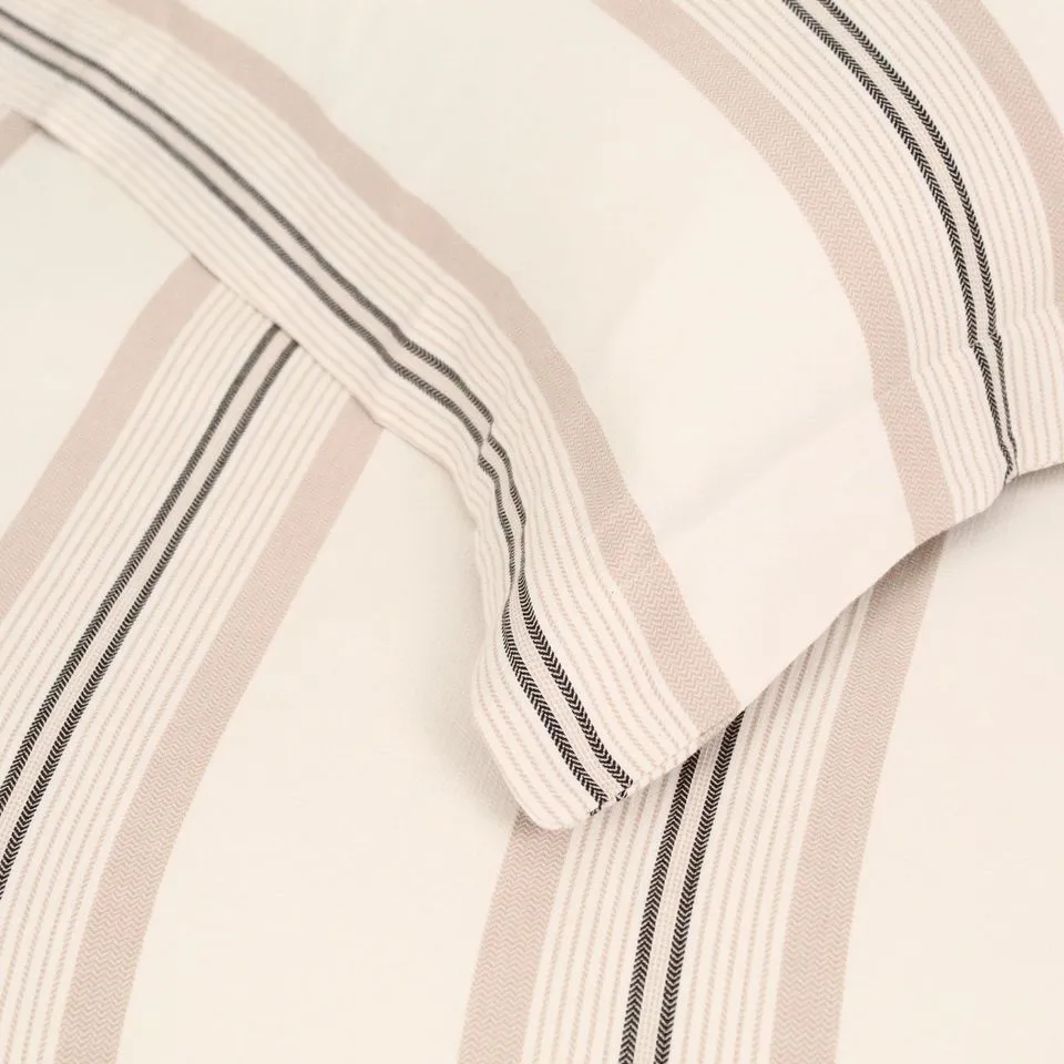 Beach Stripe Ivory & Sand Duvet Set by Ann Gish