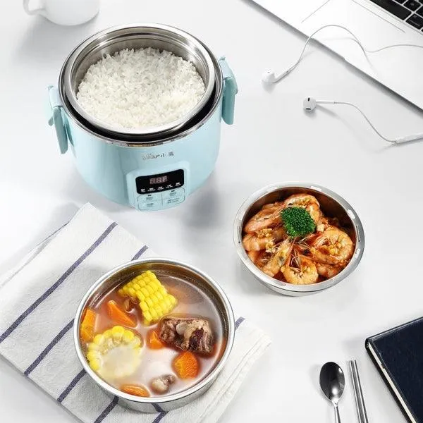 Bear Lunch Box DFH-B20J1,Mini Rice Cooker Electric Hot Pot Plug-in Electric Steaming Heating 2L