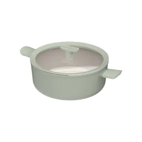 BergHOFF Balance Nonstick Ceramic Stockpot 11", 6.5qt. With Glass Lid, Recycled Aluminum, Sage