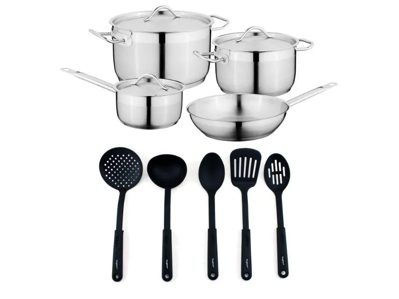 BergHOFF Essentials 12Pc 18/10 Stainless Steel Cookware Set, Hotel