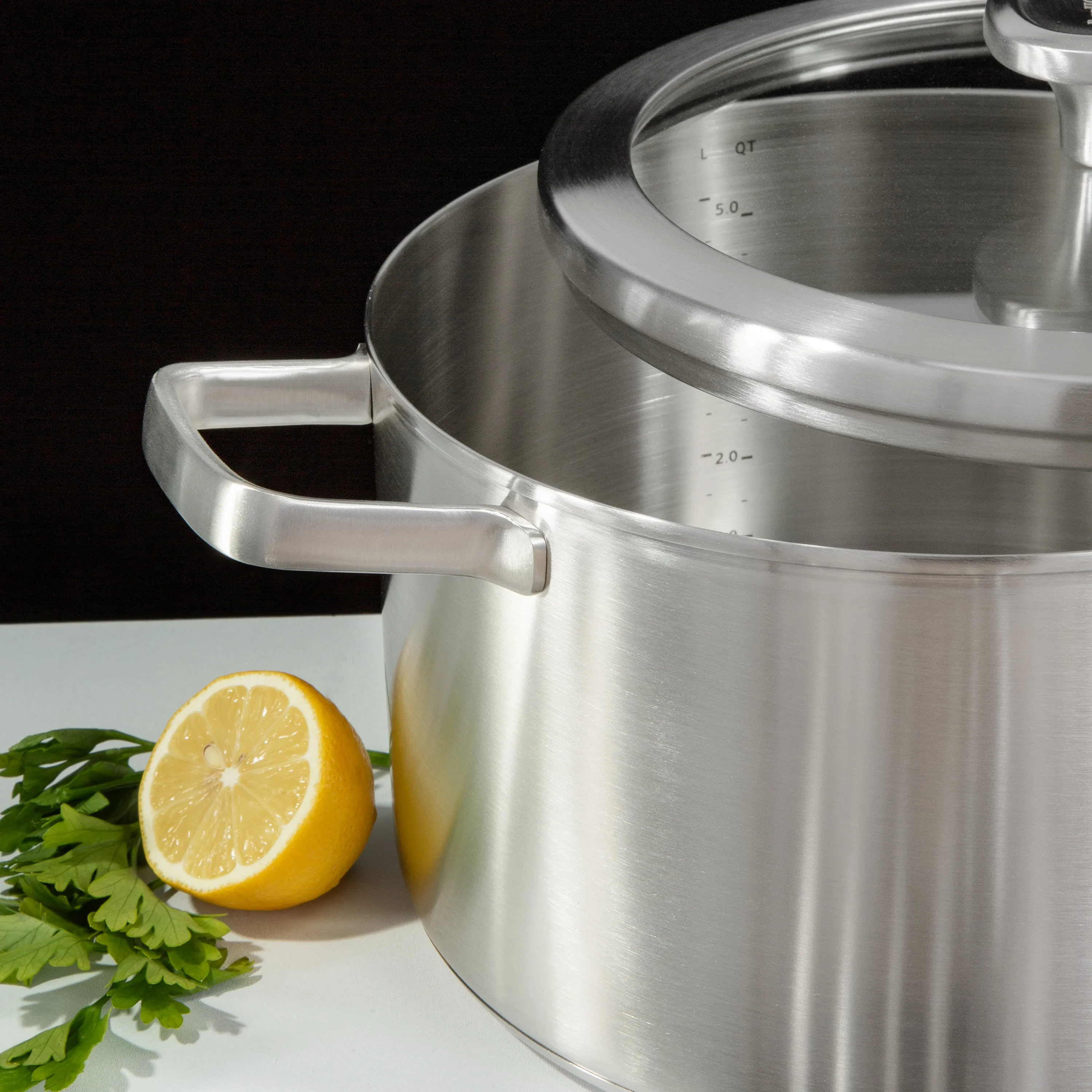 BergHOFF Leo Graphite Recycled 18/10 Stainless Steel Stockpot 10", 6.3qt. With Glass Lid