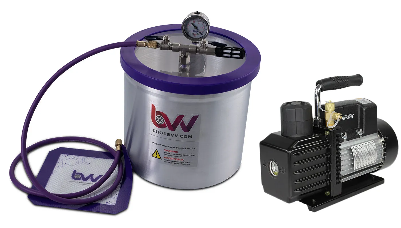 Best Value Vacs 3 Gallon Aluminum Vacuum Chamber and Vacuum Pump Kit