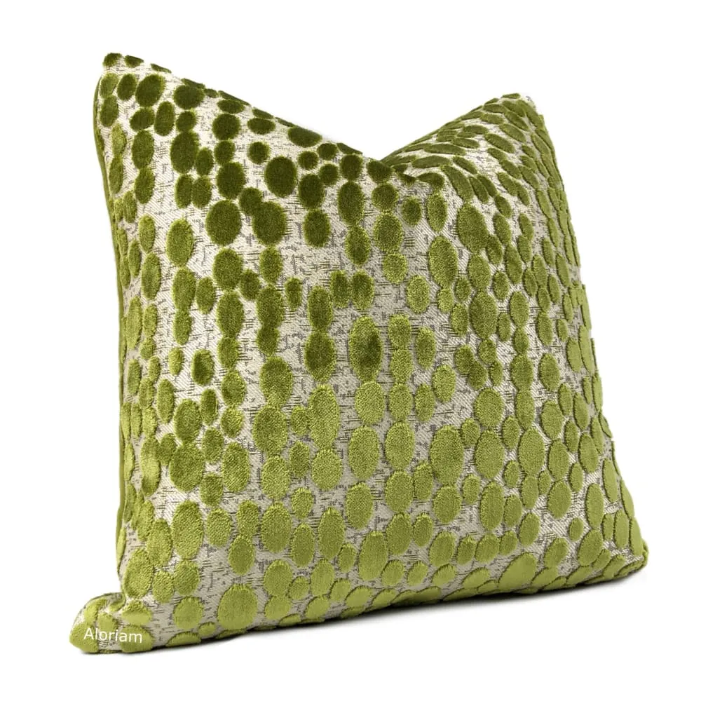 Beverly Green Cut Velvet Dots Pillow Cover