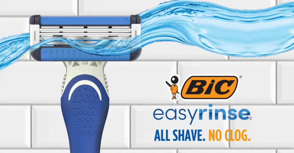 BIC EasyRinse Anti-Clogging Men's Disposable Razors, 4 Blades, 2 Count