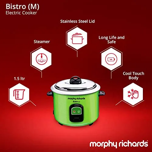 Bistro 1.5 - Litre Electric Rice Cooker (Green)